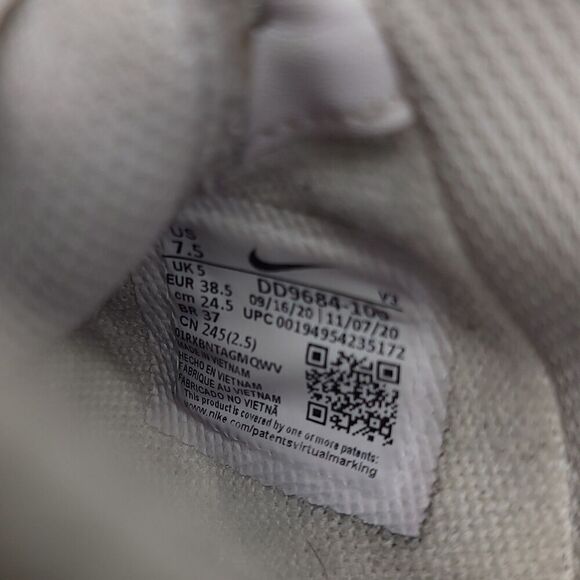 Nike Air Force 1 White Violet Shock Wild Berry Sneakers Training Shoe Womens 7.5 - Picture 6 of 9